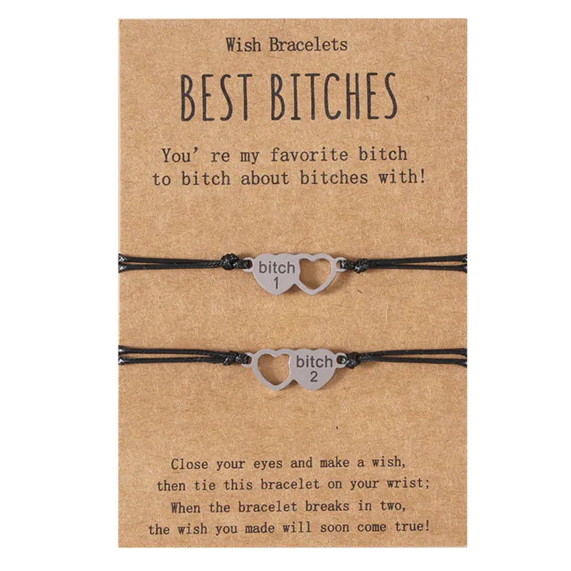 Cross-Border Stainless Steel Heart Bracelet Set for Friends