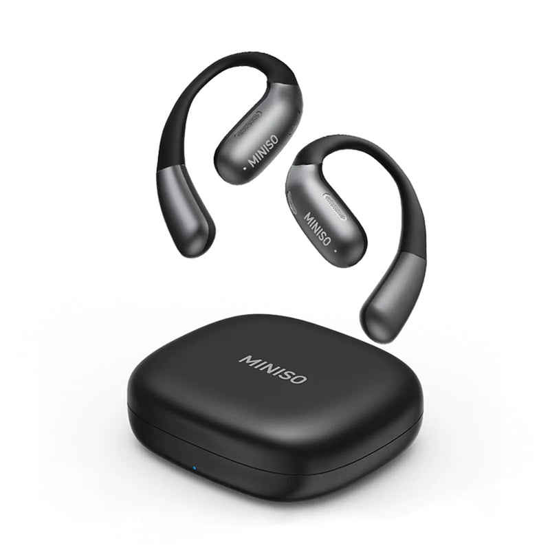 MINISO X28 AI Translation Earbuds Open Ear Wireless Bluetooth Earbuds OWS Support 150 Languages Real Time Translation Sports Headphones IPX5 Waterproof for Travel Business Learning Meeting Black