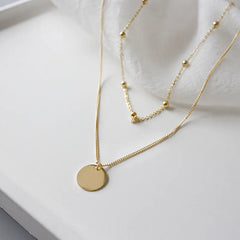 S925 Silver Choker Necklace with Double Layer Design