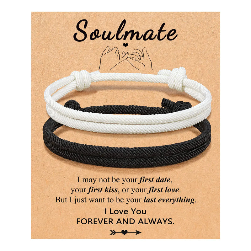 UNGENT THEM Matching Couples Bracelets Soulmate Jewelry Valentines Day Gifts for Him Her Boyfriend Girlfriend Anniversary Birthday Christmas Gifts for Women Men Bf Gf