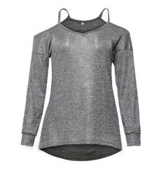Fall Winter Sexy Off-Shoulder Long Sleeve Top for Women