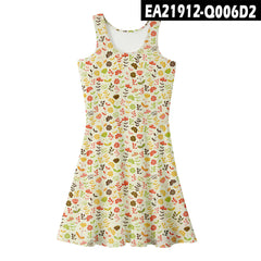 2021 Summer Women's Loose Floral Print Midi Dress