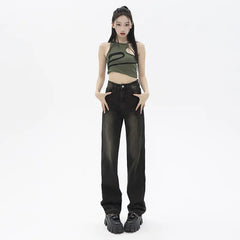 High Waist Wide Leg Jeans for Women - Retro Style