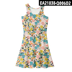 2021 Summer Women's Loose Floral Print Midi Dress