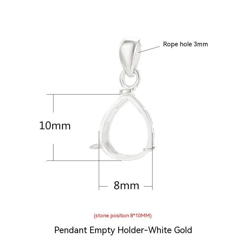 925 Sterling Silver Water Drop Pendant Ring Holder