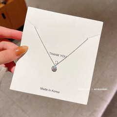 Minimalist Titanium Steel Pearl Heart Pendant Necklace