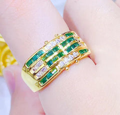Retro Colored Gems Candy Ring for Women