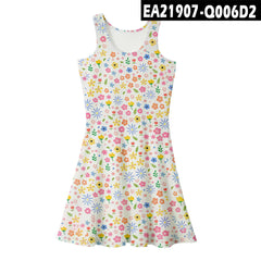2021 Summer Women's Loose Floral Print Midi Dress