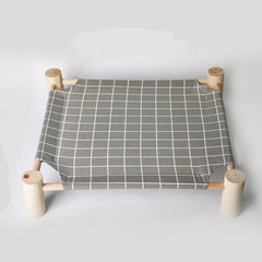 Washable Solid Wood Pet Dog Bed (Removable Cover)