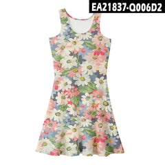 2021 Summer Women's Loose Floral Print Midi Dress