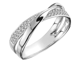 X-Shaped Dual Color Diamond Ring for Cross-Border E-Commerce
