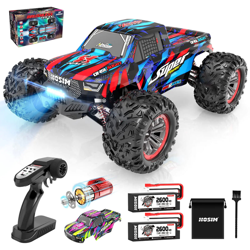 Hosim 1:10 68+ KMH Brushless RC Cars for Adults High Speed Remote Control Car Boys 4X4 All Terrains Waterproof Off Road Hobby Grade Large Fast Racing Buggy Toy Gift Monster Trucks