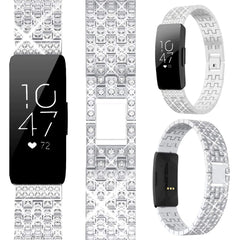 Miimall Compatible with Fitbit Inspire Band Inspire 2 Band Inspire HR Band Bling Crystal Diamond Stainless Metal Adjustable Replacement Wristband Strap Bracelet for Fitbit Inspire/ Inspire 2/ Inspire HR (Silver)