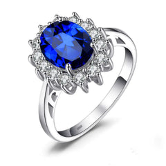 Colored Gems Ring and Stud Earrings Set for Women