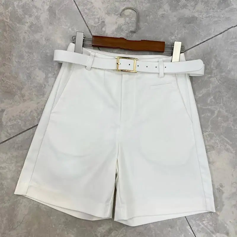 Plus Size Women's High Waist Suit Shorts