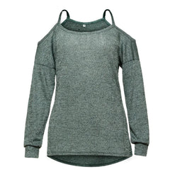 Fall Winter Sexy Off-Shoulder Long Sleeve Top for Women