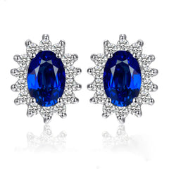 Colored Gems Ring and Stud Earrings Set for Women