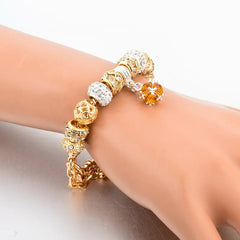 Cross-Border E-Commerce Women's Crystal Gold-Plated Bracelet