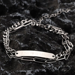 DIY Lettering Double Layer Titanium Steel Bracelet