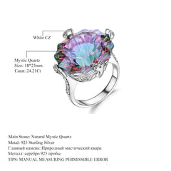 Luxury Colored Gems Ring for Women - Fashionable Design