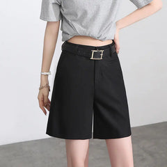 Plus Size Women's High Waist Thin Suit Shorts