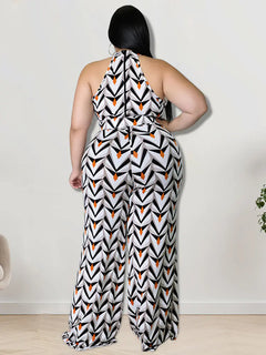 Plus Size Women's 5XL Summer Halter Jumpsuit