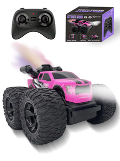 Monster Truck for Girls Girls Remote Control Car Toys Pink RC Trucks with Spray Function 4WD 360° Flips Rotating Car Toys for Girls Ideal Birthday for 3+ Year Old Girls
