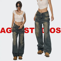 High Waist Wide Leg Jeans for Women - Retro Style