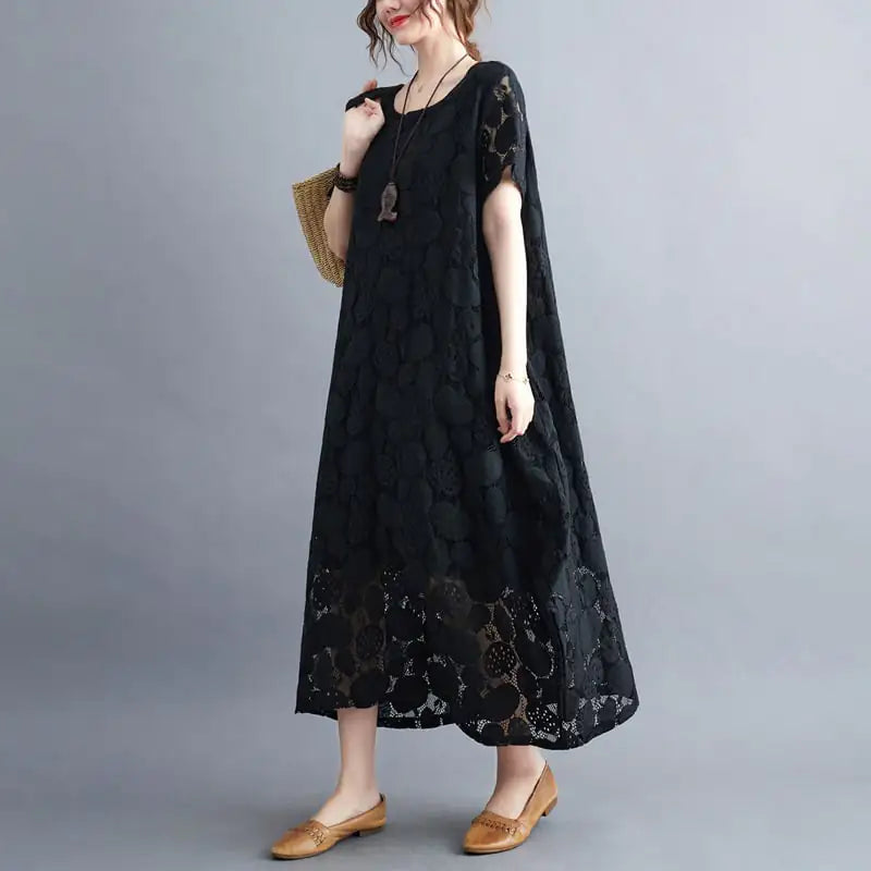 Women's Plus Size Loose Lace Dress