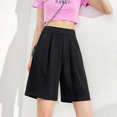 Women's High Waist Summer Plus Size Wide Leg Shorts