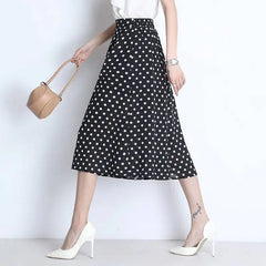 Women's High Waist Polka Dot Chiffon Wide Leg Pants
