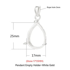 925 Sterling Silver Water Drop Pendant and Ring Holder