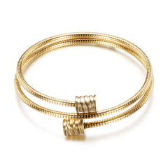 Tricolor Titanium Steel Double-Layer Cable Bracelet
