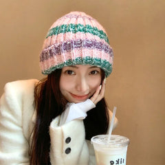 Japanese Thick Striped Wool Peplum Wrap for Warmth