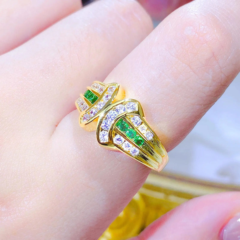 Retro Colored Gems Candy Ring for Women